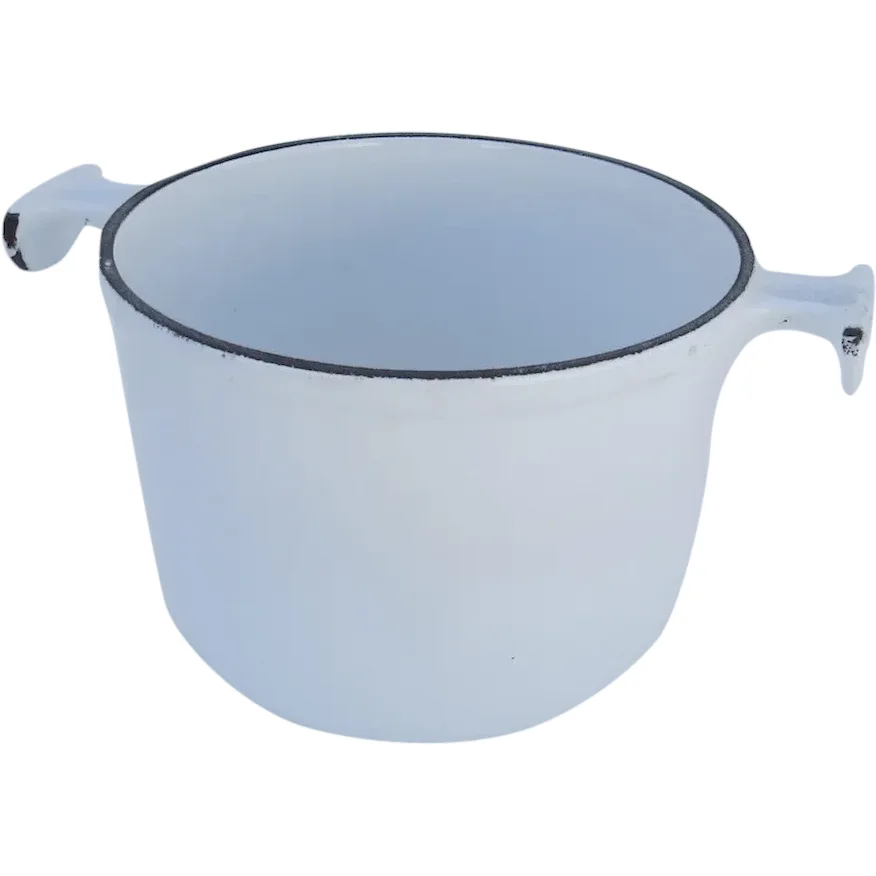 Vintage Le Creuset Enzo Mari La Mama White Enamel Cast Iron Fondue