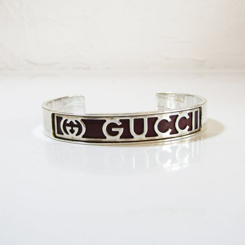 OLD GUCCI オールドグッチ ヴィンテージ シルバー925 ワインレッド