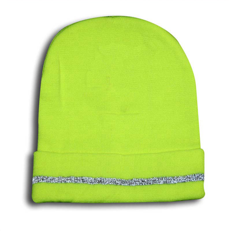 Forester Hi-Vis Green Stocking Hat With Reflective Stripe