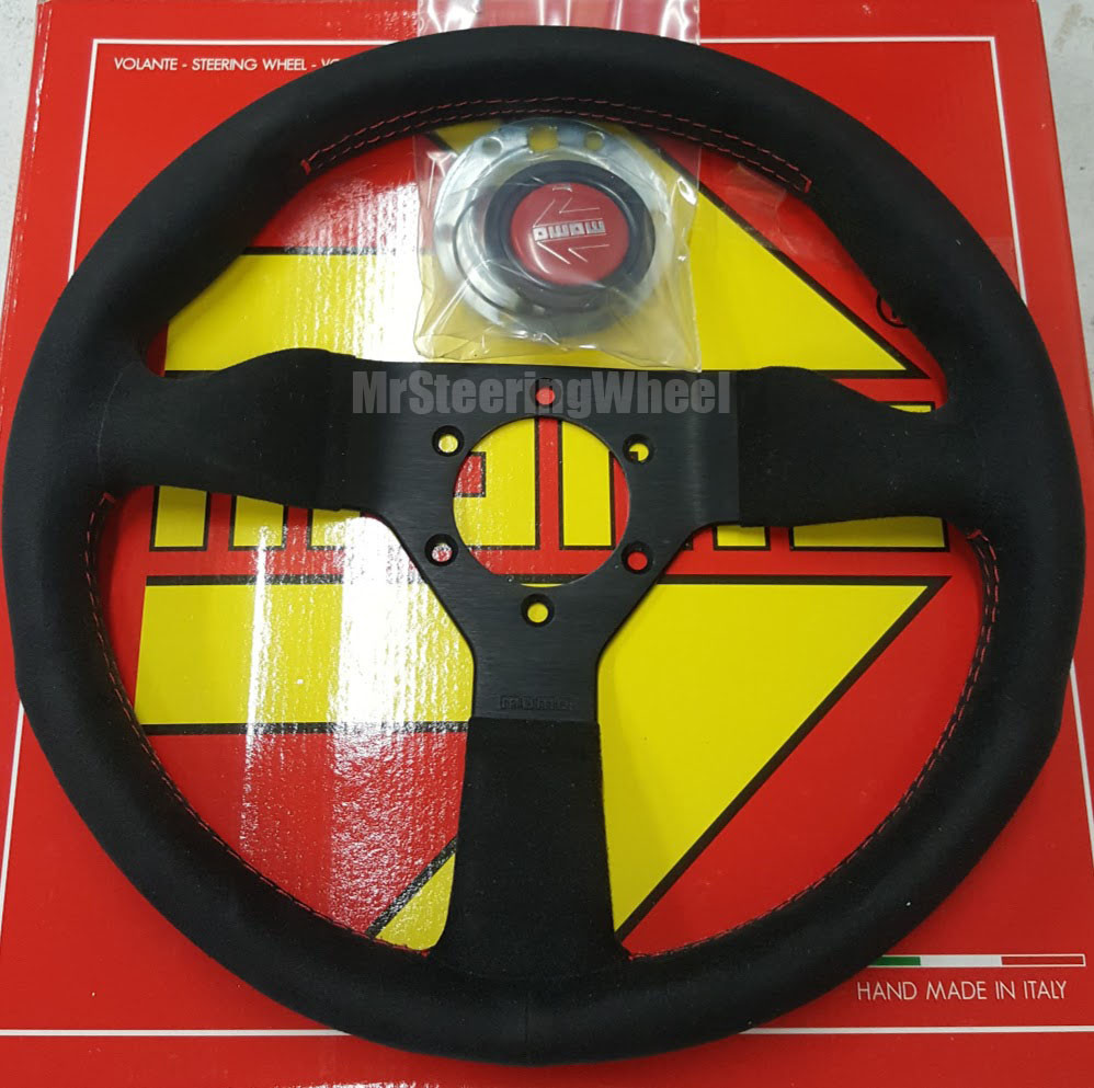 MOMO Monte Carlo Alcantara Red 320mm Steering Wheel | MrSteeringWheel