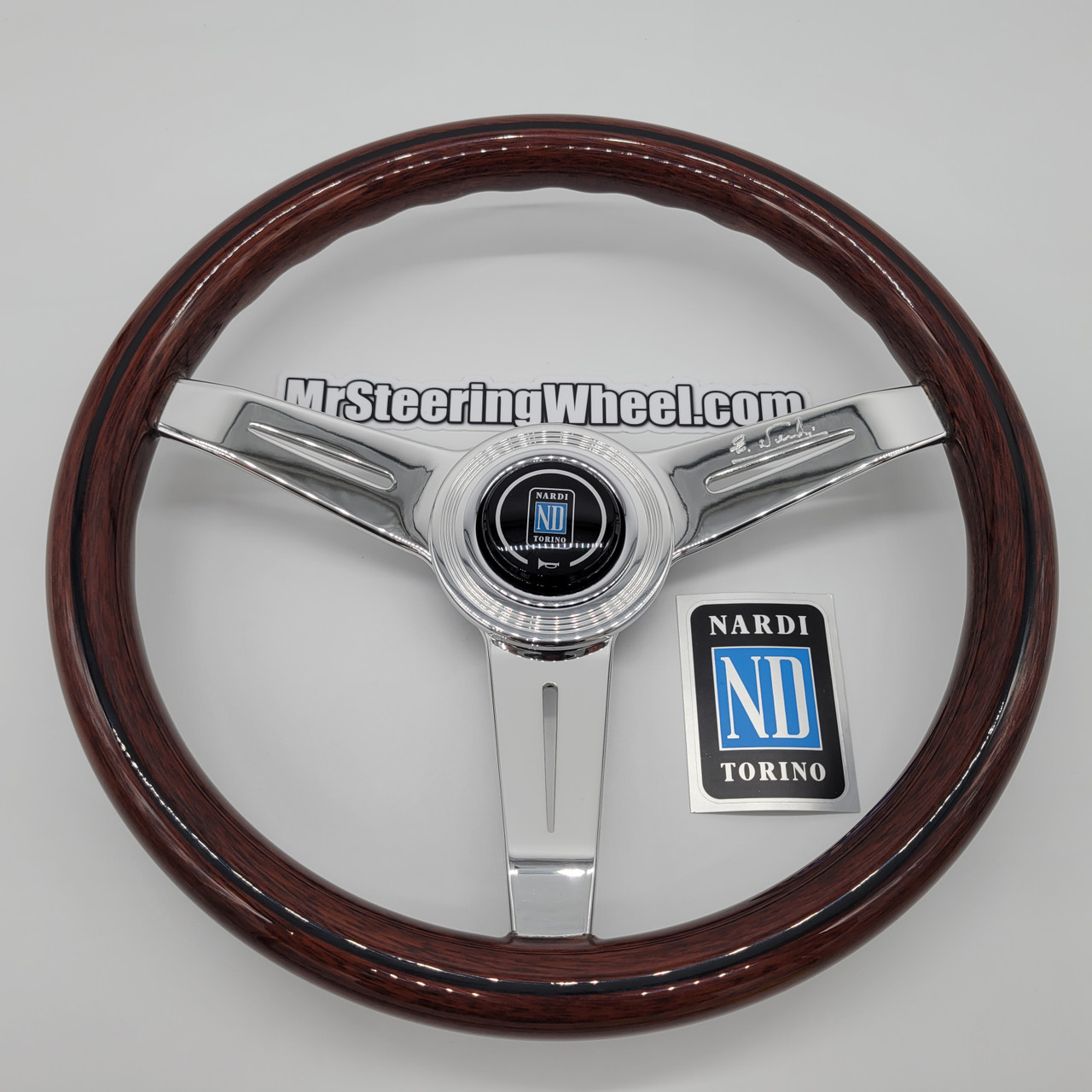 Nardi ND Classic 340mm Wood Silver Steering Wheel | MrSteeringWheel