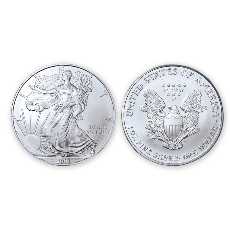 2001 Brilliant Uncirculated Silver Eagle Dollar - National