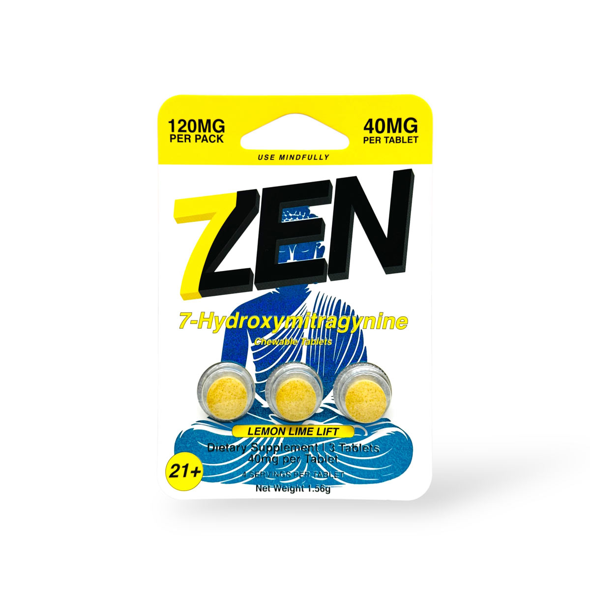 7Zen Lemon Lime Lift 40mg 7-OH Kratom Chewable Tablet