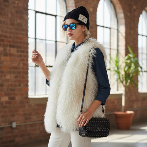 Luxurious 27-Inch Lamb Fur Sheepskin Vests for Unparalleled Style