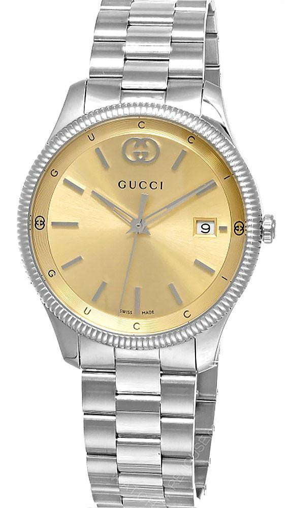 GUCCI Stainless Steel Black Dial Date Display Men's Watch 5500M