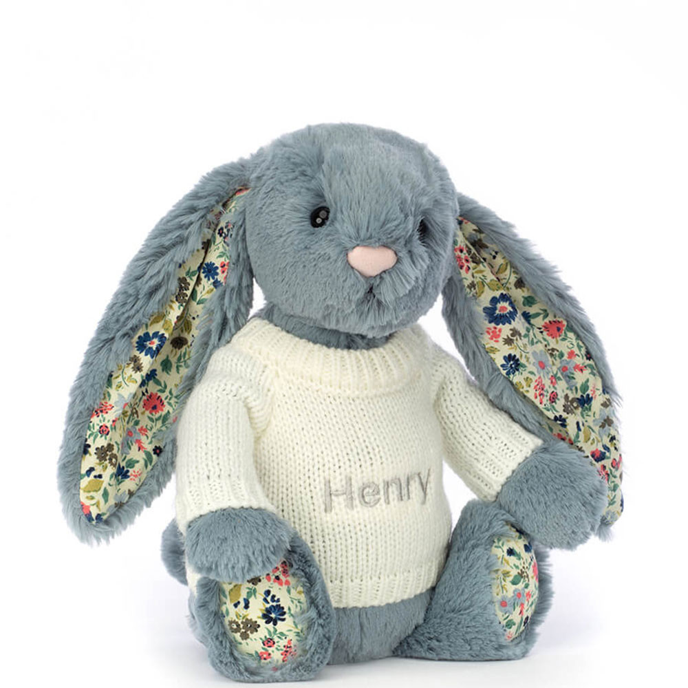 a*.様 Bashful Blossom Dusky Blue Jellycat Bashful Blossom - Dusky