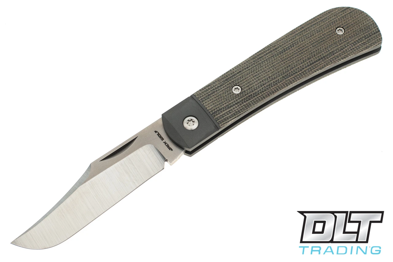 Jack Wolf Knives Benny's Clip - Green Canvas Micarta - DLT Trading