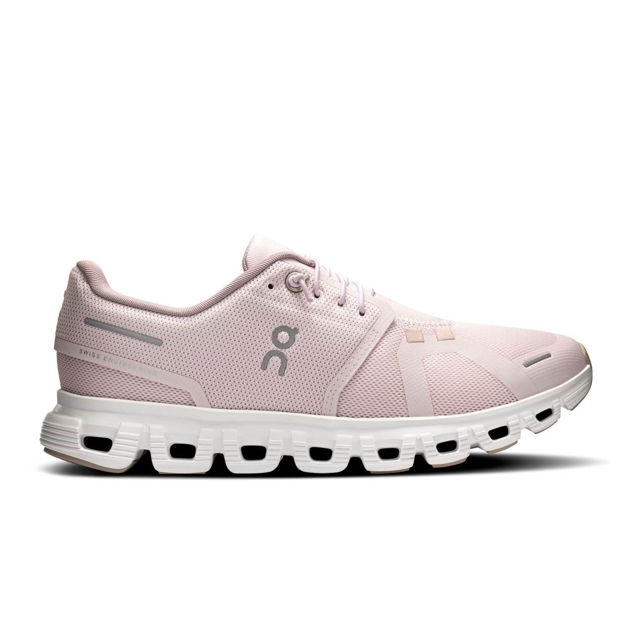 On Cloud 6 Women's Running Shoe, Pearl/White and Mauve/Orchid
