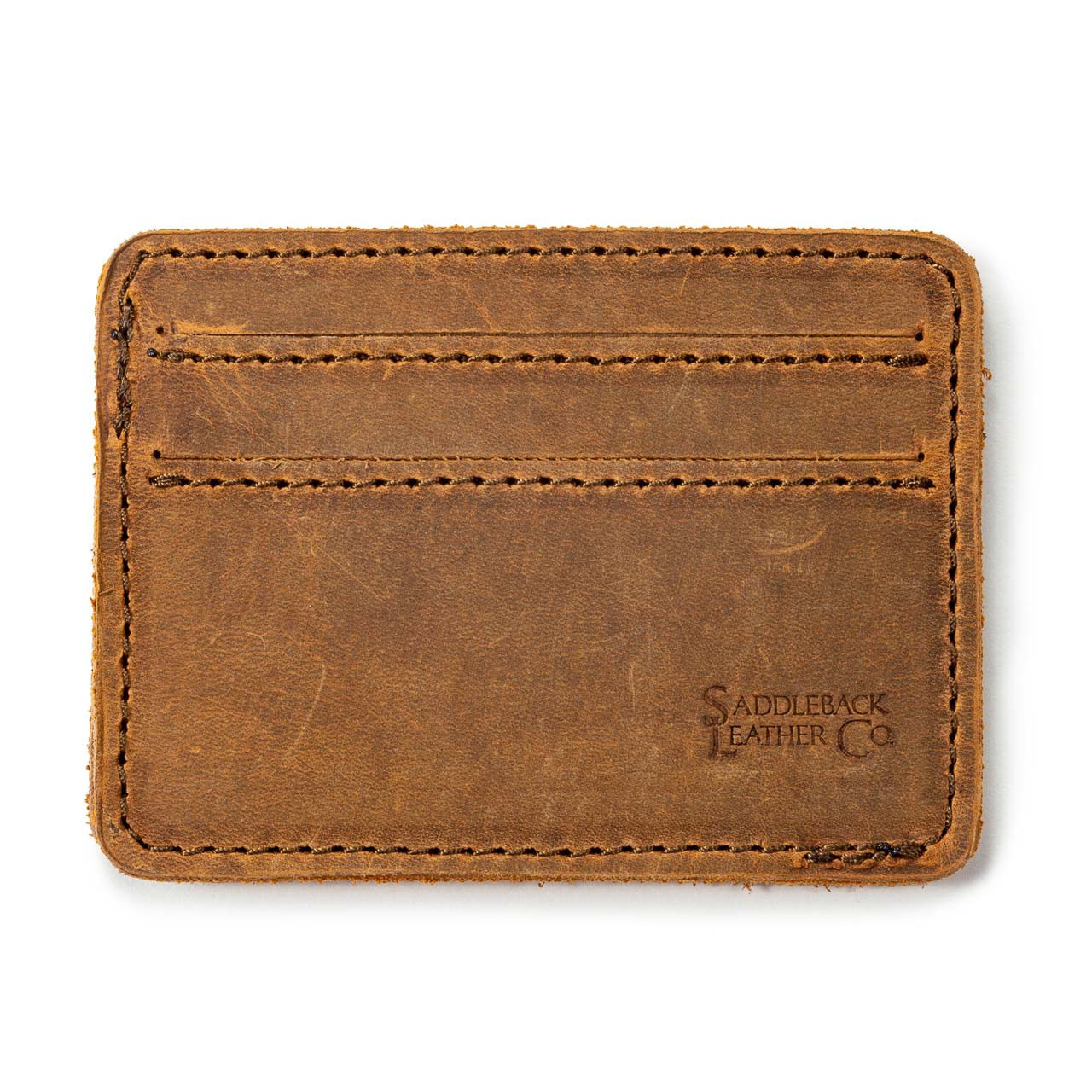 Dave's Deals Front Pocket Leather ID Wallet - Tobacco