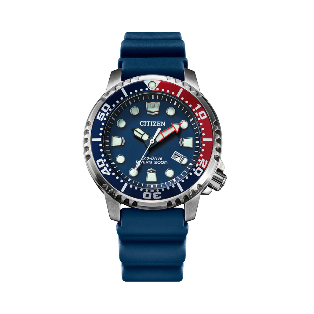 Citizen Eco-Drive Promaster Dive Watch with Blue Dial and Rubber