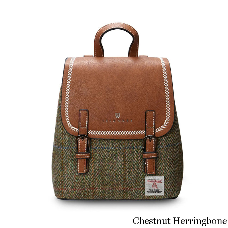 Harris Tweed Mini Backpack | Free US Shipping | Tweed & Leather