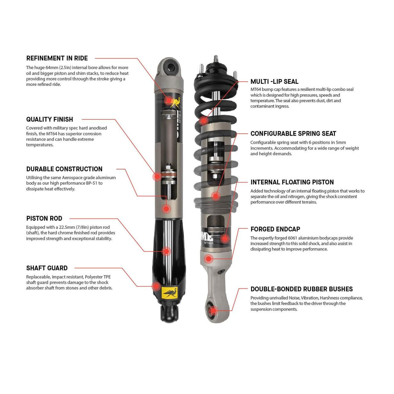 ARB 4x4 Accessories MT64 Shock Absorber Rear MT64601013R MT64601013R