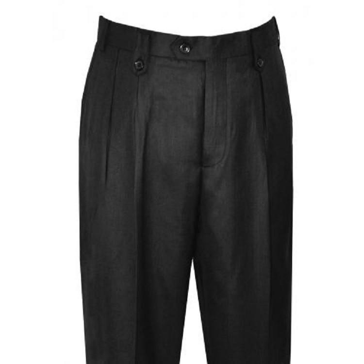 Pronti Slacks Mens Black Shiny Wide Leg Dress Pants Baggy 6046