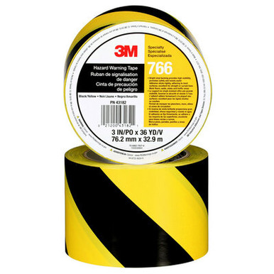 3M Safety Stripe Vinyl Tape 766 Yellow/Black 43182 | Barricade