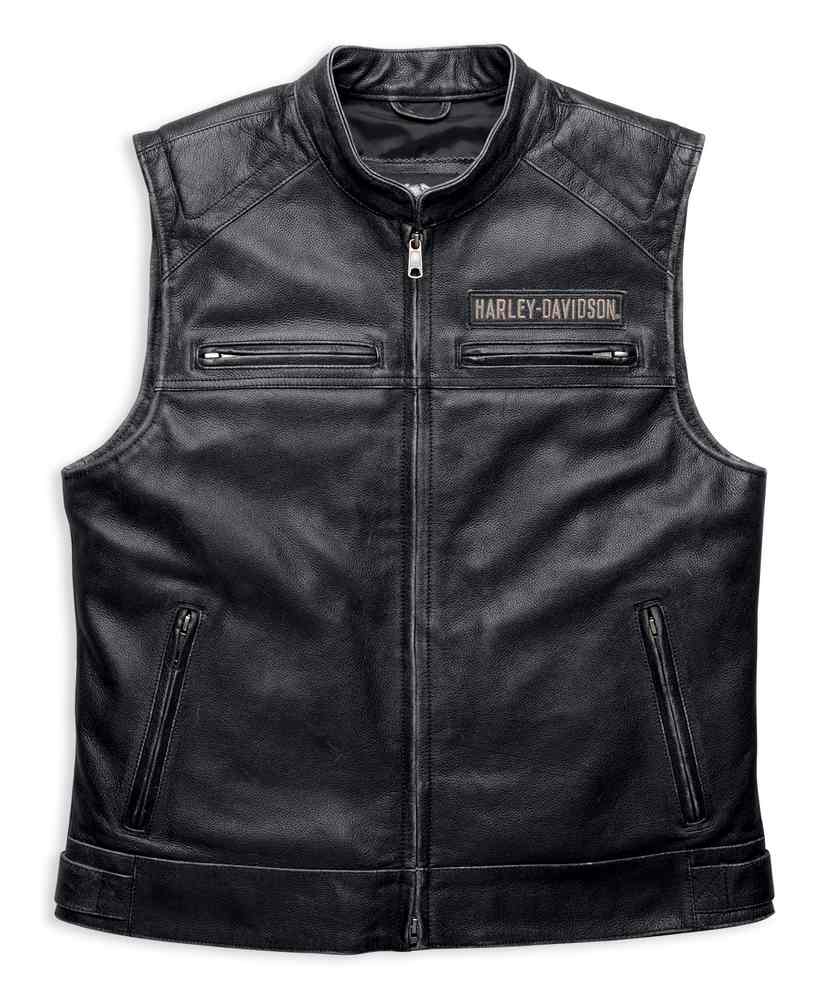 Harley-Davidson® Men's Embroidered Passing Link Leather Vest
