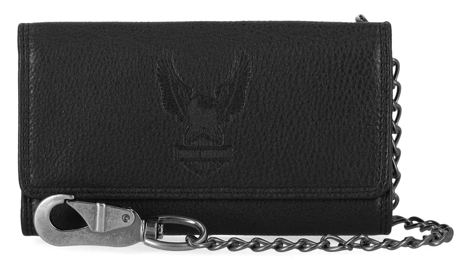 Harley-Davidson® Men's Embossed Eagle Tri-Fold Trucker Chain RFID