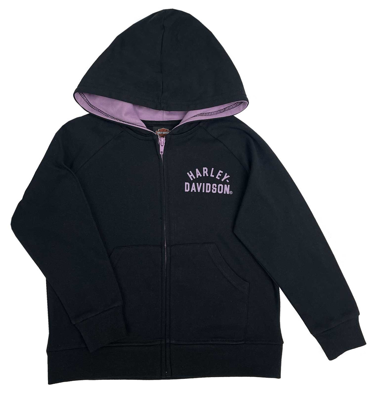 Harley-Davidson® Big Girls' Bar & Shield Knit Zip-Up Hoodie