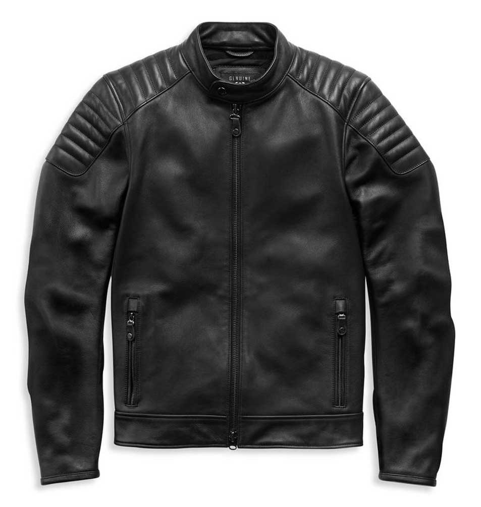 Harley-Davidson® Mens Embossed Logo Padded Biker Leather Jacket