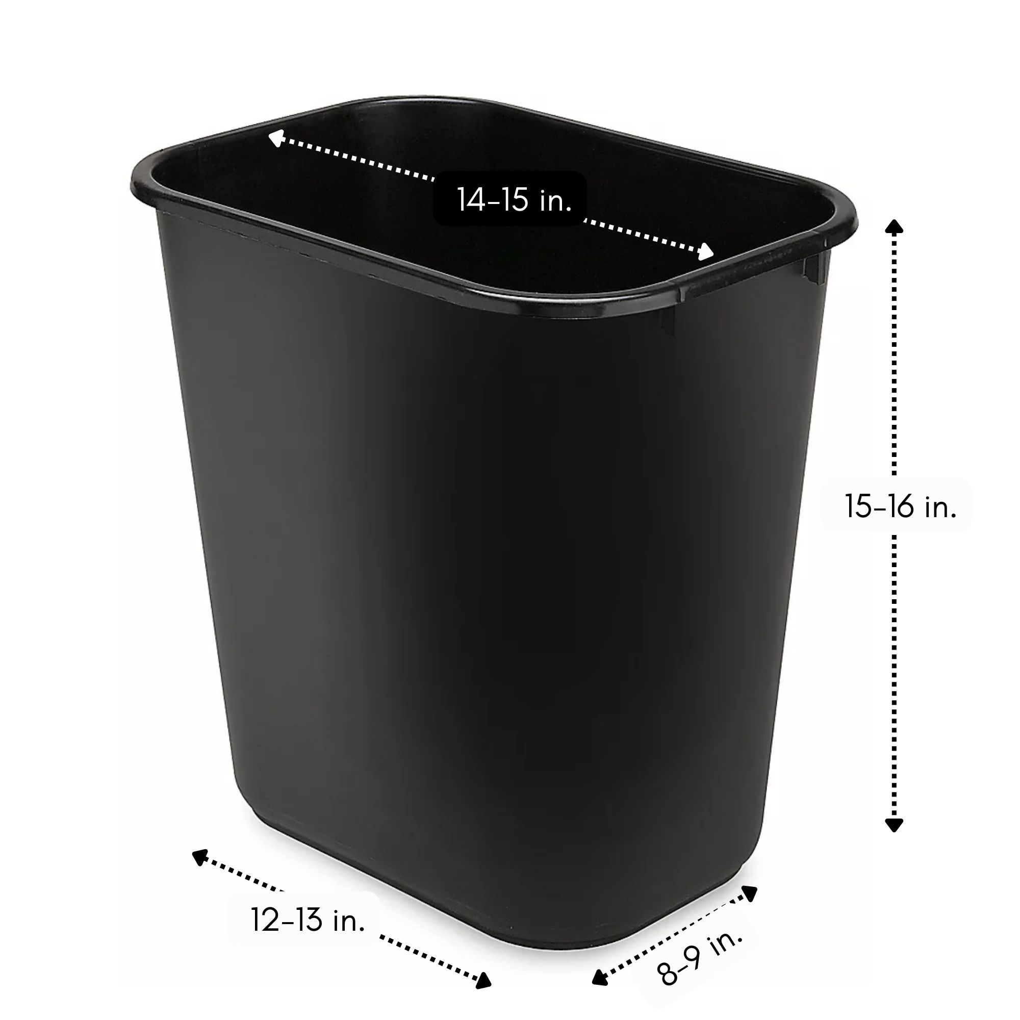 7 Gallon Spandex Office Trash Can Cover Black