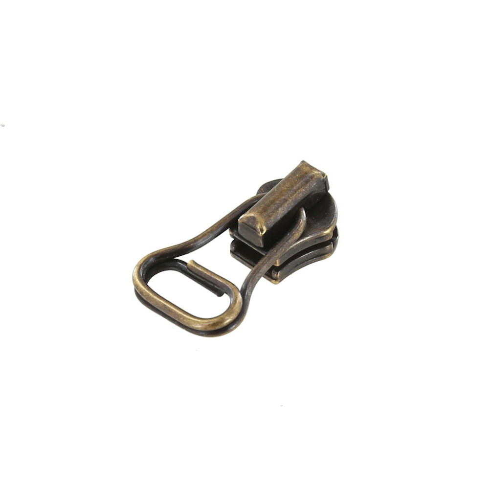 Riri Draht Zipper Pull, Antique Brass, Multiple Sizes - Buckleguy.com