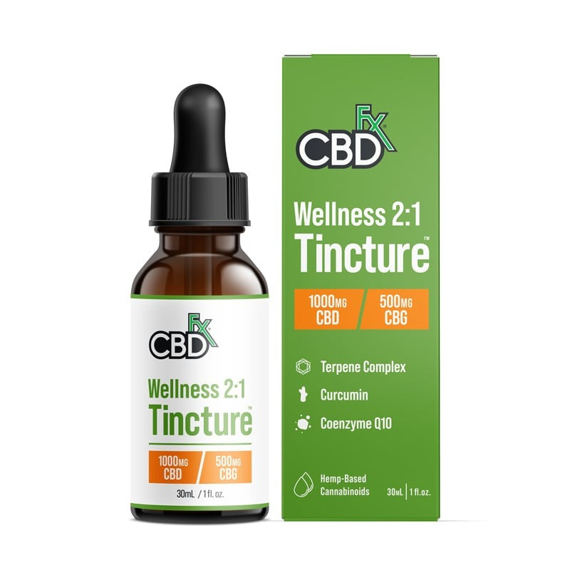 CBDfx CBD + CBG Oil Wellness 2:1 Tincture - Calm Leaf