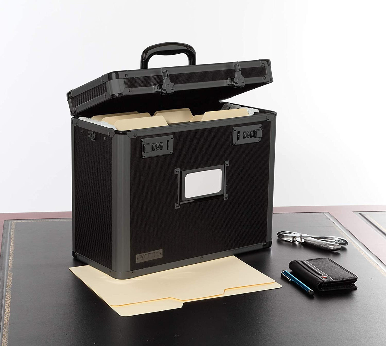 Locking Personal File Tote, Letter, Tactical Black, Vaultz VZ00310