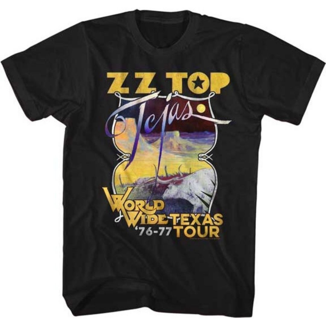 ZZ Top Tejas World Wide Texas Tour '76-77 Men's Unisex Concert T