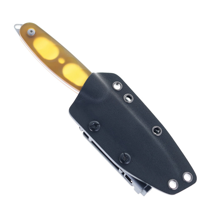 Kubey Civet Fixed Blade Knife Ultem Handle 14C28N Drop Point Plain