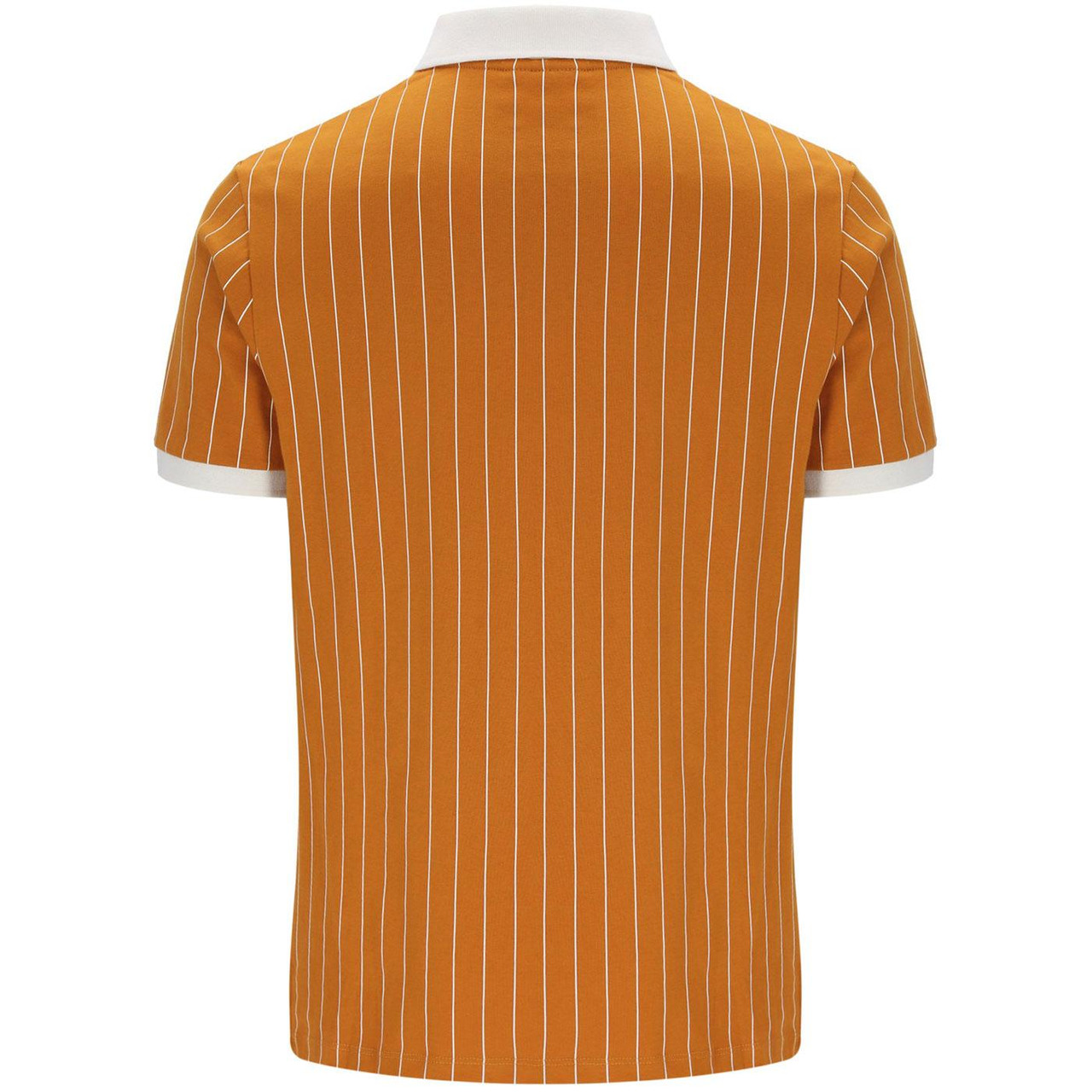 BB1 Fila Vintage 70s Pin-Stripe Borg Polo in Pumpkin Spice