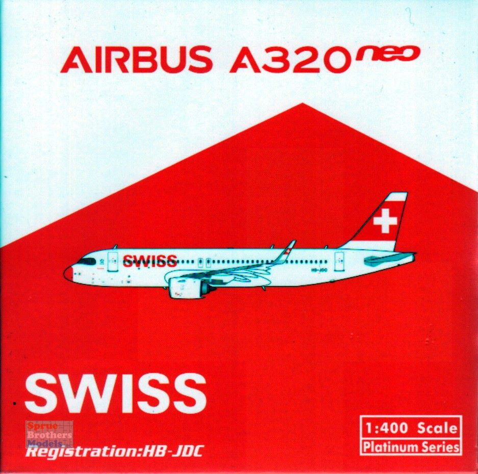 PHX11784 1:400 Phoenix Model Swiss Airbus A320neo Reg #HB-JDC (pre