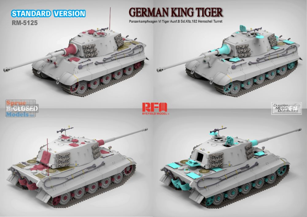 RFMRM5125 1:35 Rye Field Model King Tiger Sd.Kfz.182 Henschel