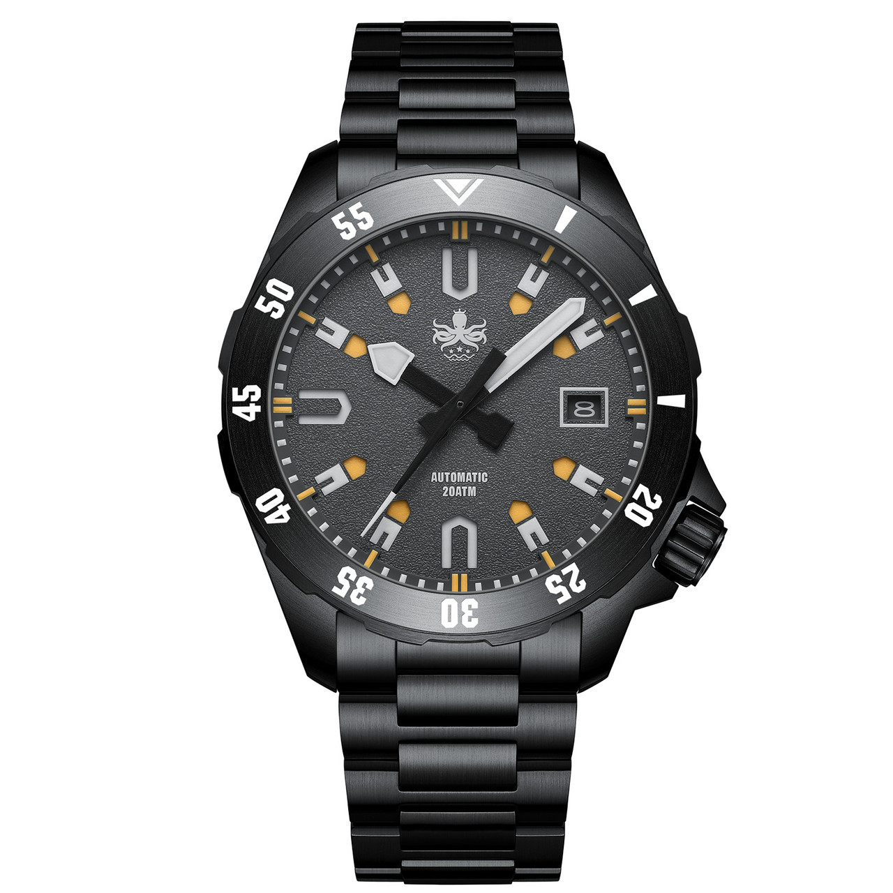 PHOIBOS APOLLO DLC 200M Automatic Diver Watch PY056DX Grey