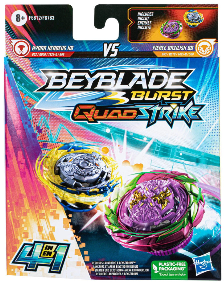 HASBRO Cyclone Hydra Kerbeus K8 & Fierce Bazilisk B8 Beyblade
