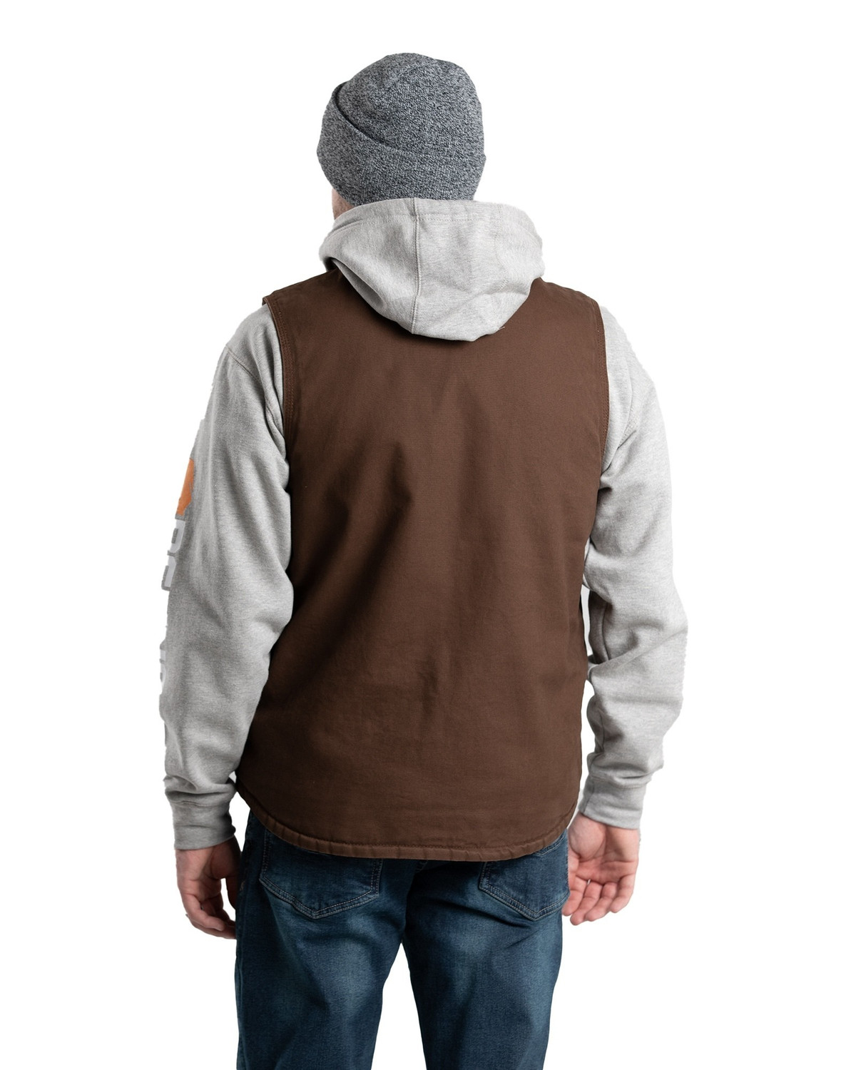 BERNE VW531 Heartland Sherpa-Lined Washed Duck V-Neck Vest