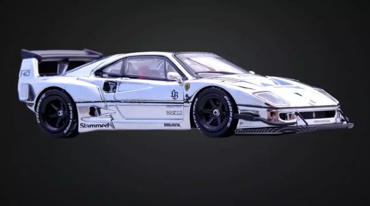 1/64 FERRARI F40 LBWK Liberty Walk Model *HK 2024*-CHROME-