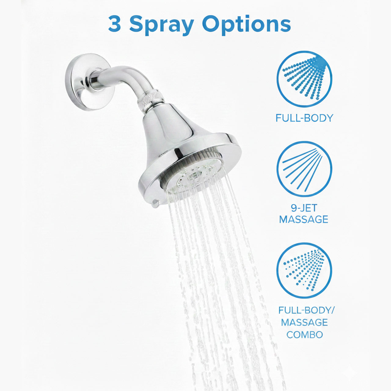 Niagara Earth Luxe 3-Spray Showerhead | Hotel Showerheads
