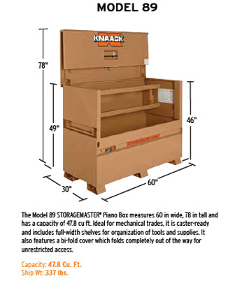 Knaack Model 89-KL STORAGEMASTER Piano Box, 47.8 cu ft w/Lock