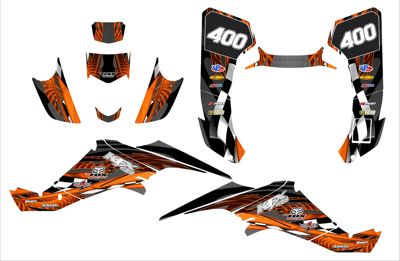 Kawasaki KFX400 Quadracer graphics kit design 3500