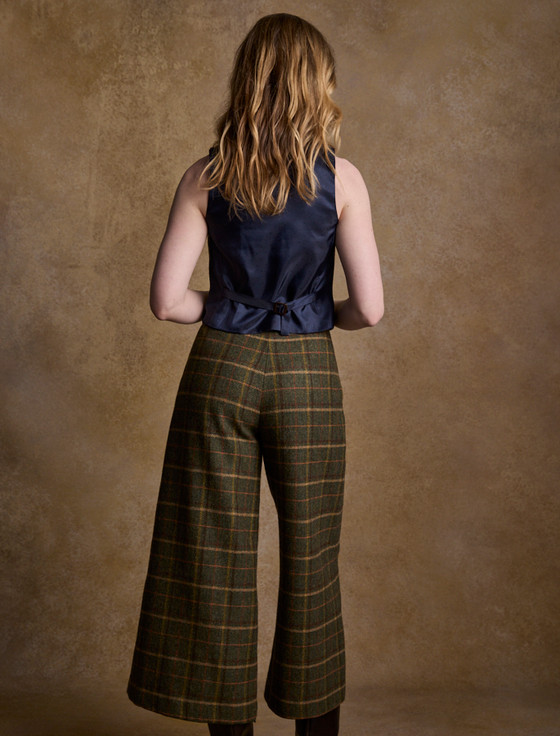 Enya Tweed Culottes - Green Country Check | Aran Sweater Market