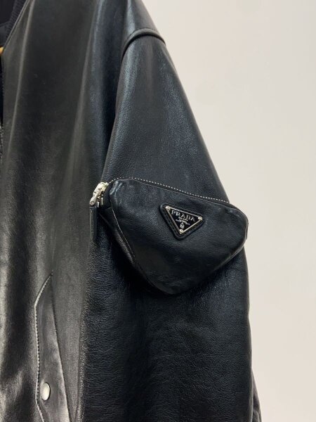 PRADA(プラダ) / 21AW/ナッパレザーボンバージャケット/×RAFSIMONS/48