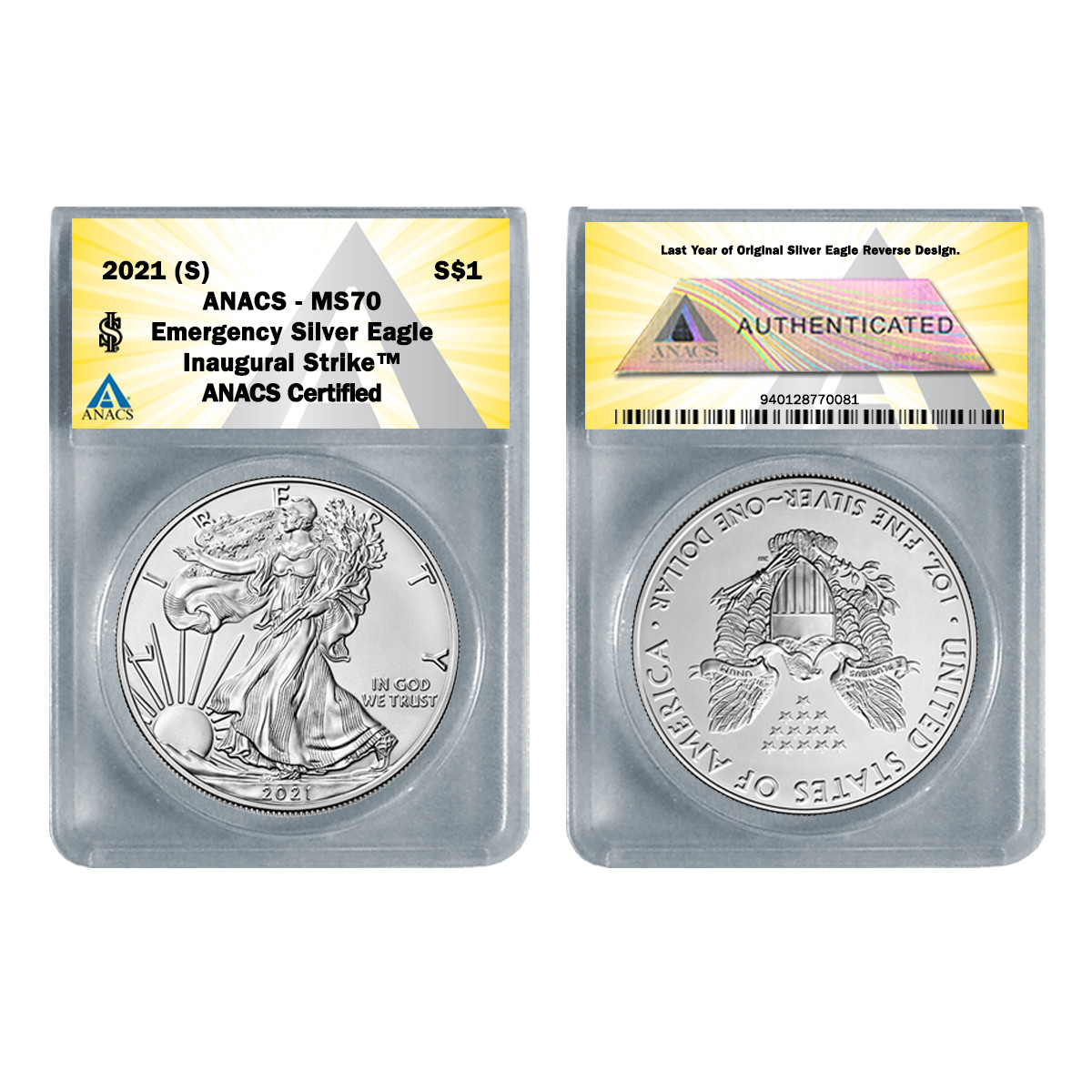 2021 (S) American Silver Eagle MS70 - Emergency ASE Production