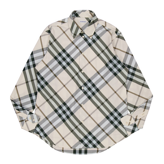 Burberry Nova Check Jacquard Classic Collar Shirt, Size Medium