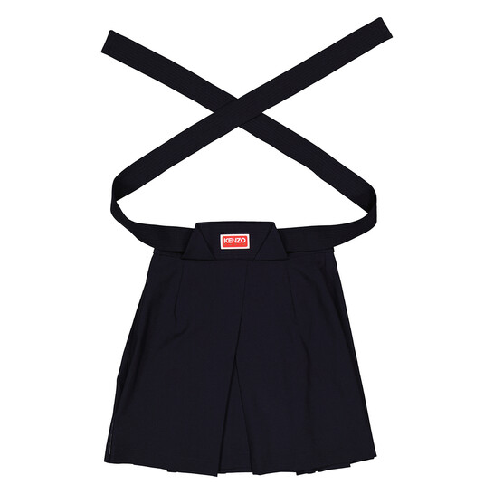 Kenzo A-Line Virgin Wool Pleated Mini Skirt, Brand Size 38 (US
