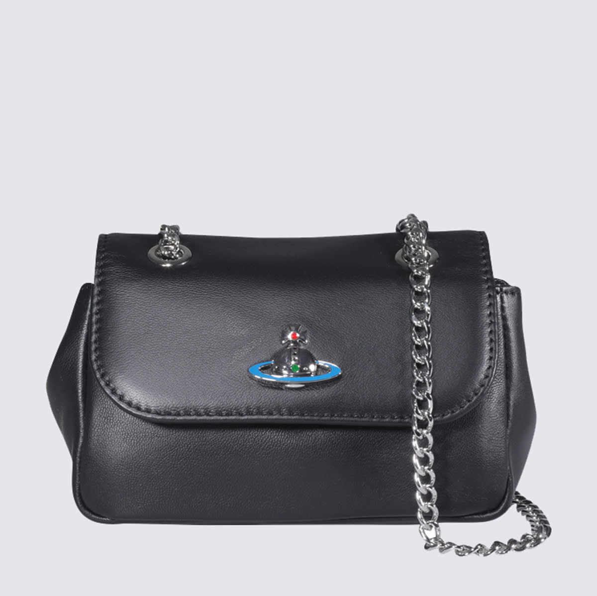 Vivienne Westwood Black Leather Shoulder Bag 52020005L001LN403