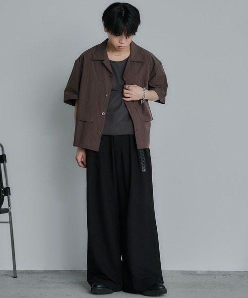 WYM LIDNM | SLIGHT FLARE DOUBLE CLOTH BAGGY SLACKS - Buyee, an