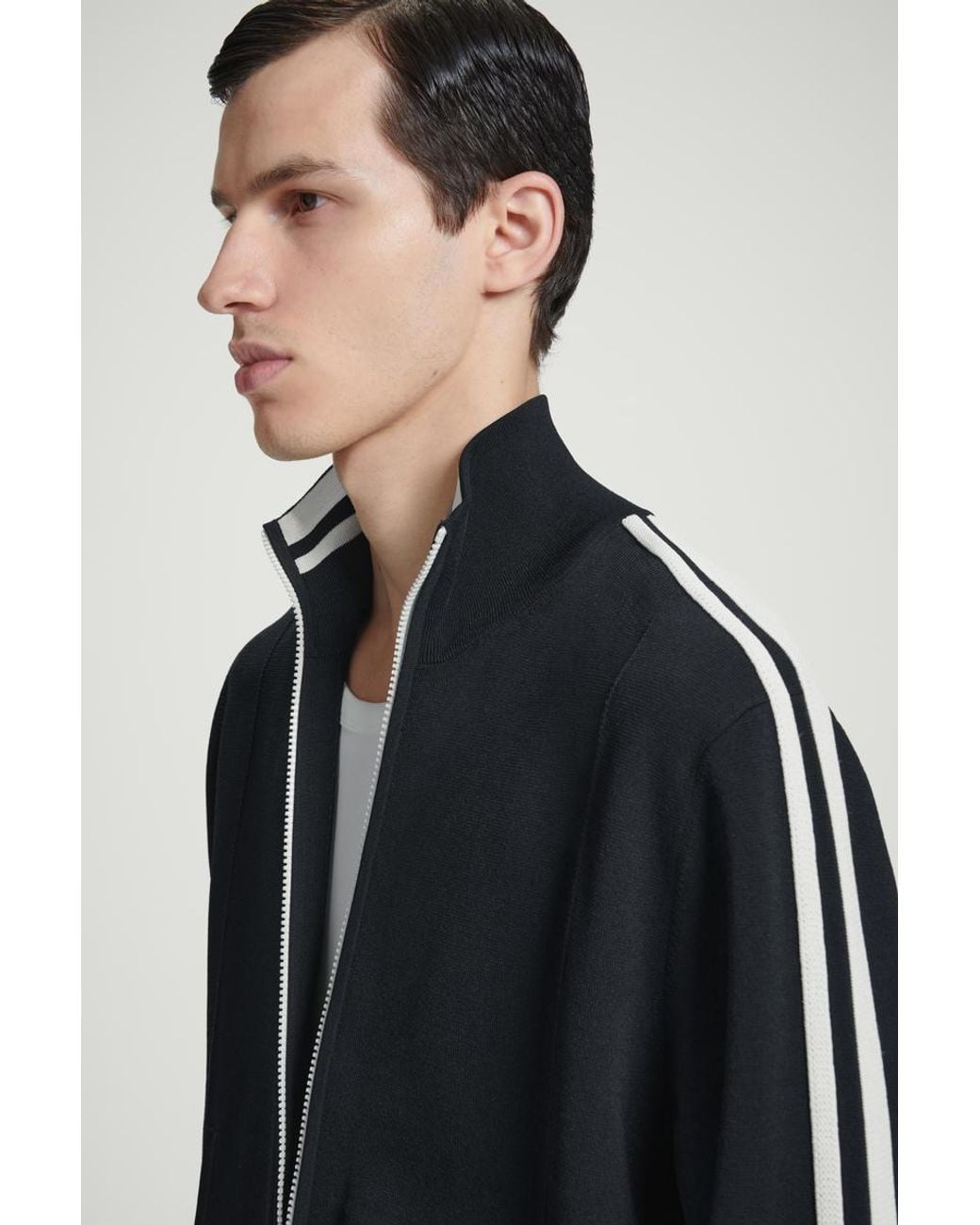 COS Contrast-stripe Knitted Track Jacket in Blue for Men | Lyst