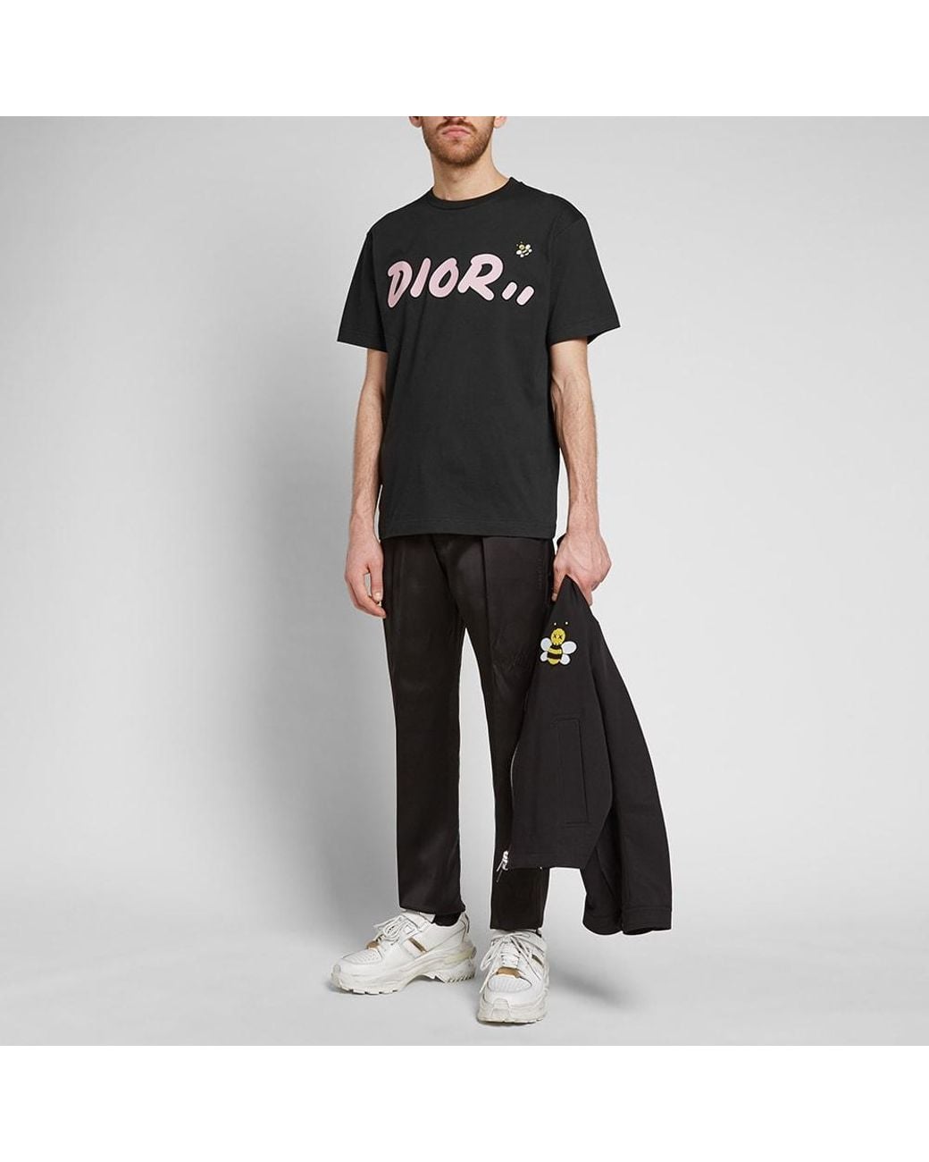 Dior Homme X Kaws Dior Print Bee Embroidered Tee in Black for Men