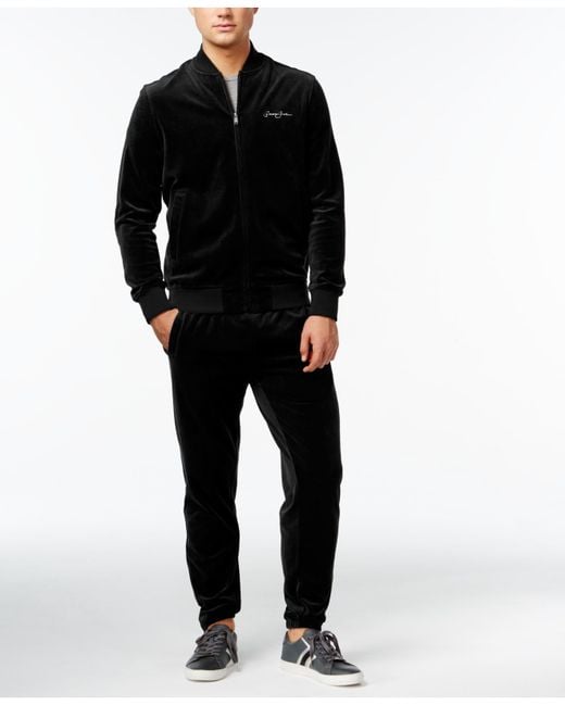 Sean John Big & Tall Limited Addition Velour Set in Black for Men
