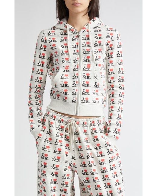 Ashley Williams I Heart Me Shrunken Graphic Hoodie in White | Lyst
