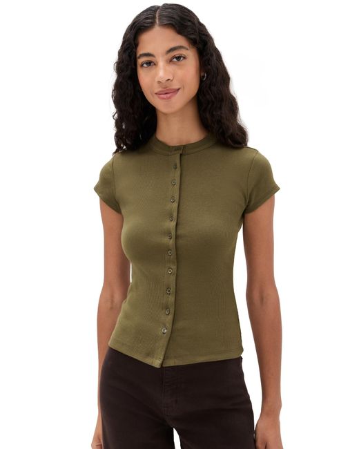 Reformation Raelynn Knit Top in Green | Lyst